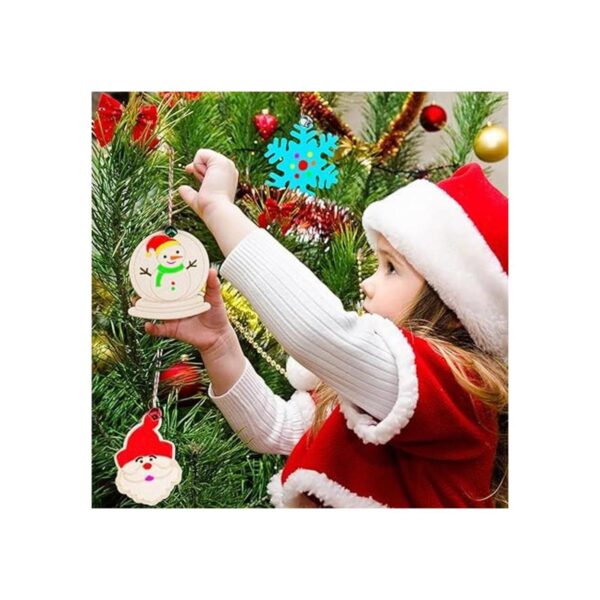 GUDELAK 60 adornos de madera de Navidad sin terminar con_5