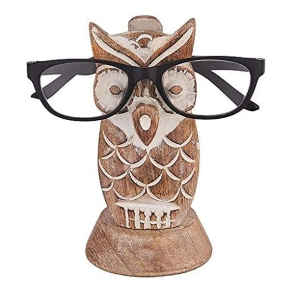 Eximious India Gifts for Women Men Wooden Owl Glasses_5