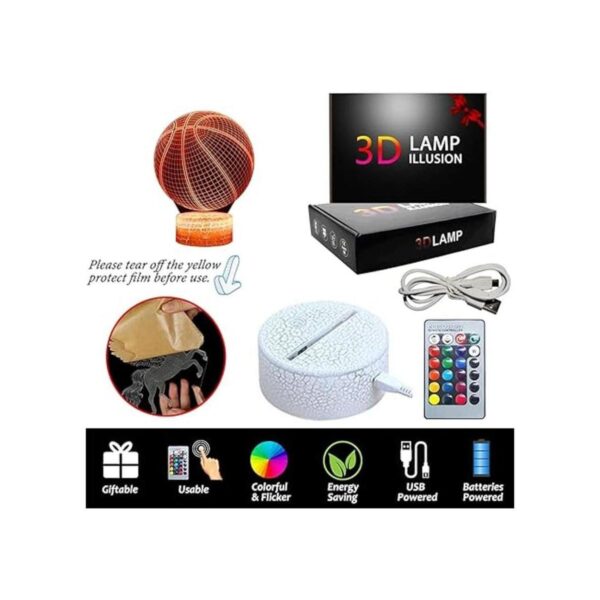 Luz nocturna de baloncesto lámpara de ilusión LED 3D con_5