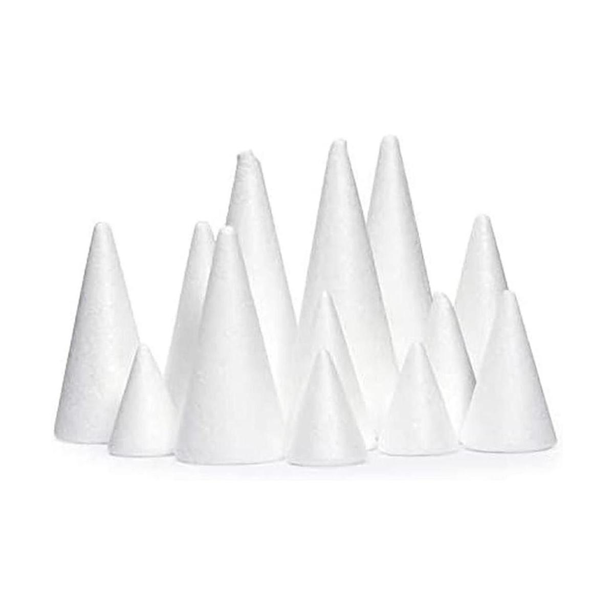 Conos de espuma blanca para manualidades 4 tamaños