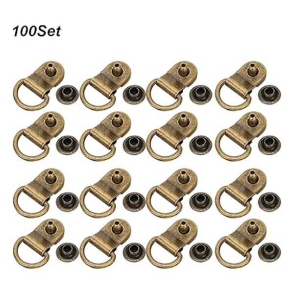 Juego de 100 ganchos de bronce de 0.354 x 0.551 in