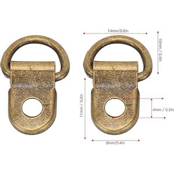 Juego de 100 ganchos de bronce de 0.354 x 0.551 in