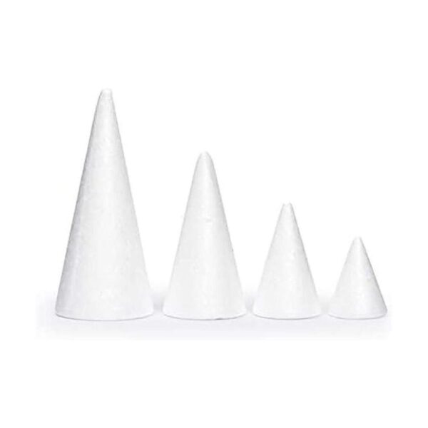 Conos de espuma blanca para manualidades 4 tamaños_6