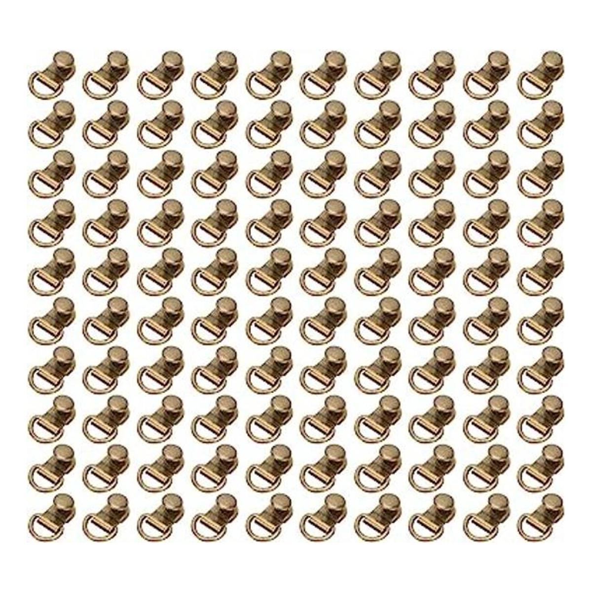Juego de 100 ganchos de bronce de 0.354 x 0.551 in