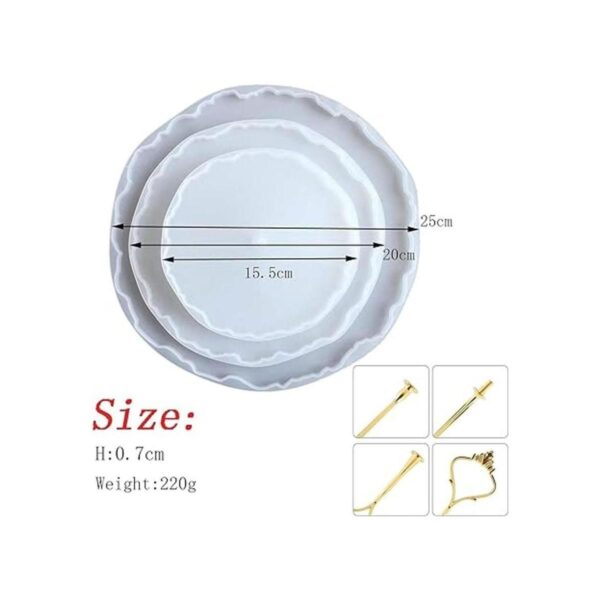 Molde de 3 niveles para tartas de resina Hsxxf bandeja