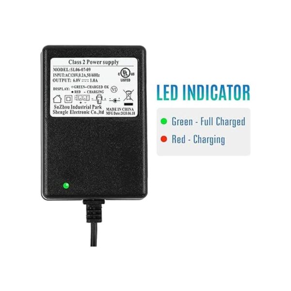 LotFancy Cargador de batería de 6 V para montar en