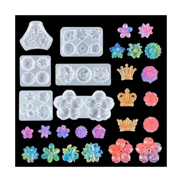 FineInno 6 moldes de silicona para flores diseño de