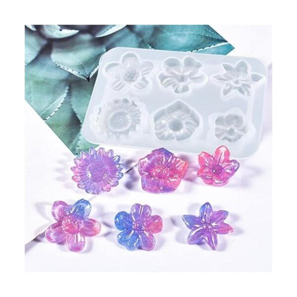 FineInno 6 moldes de silicona para flores diseño de