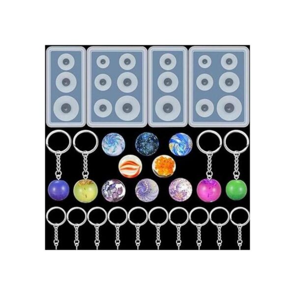 4 piezas de resina de bolas de molde de bola de silicona