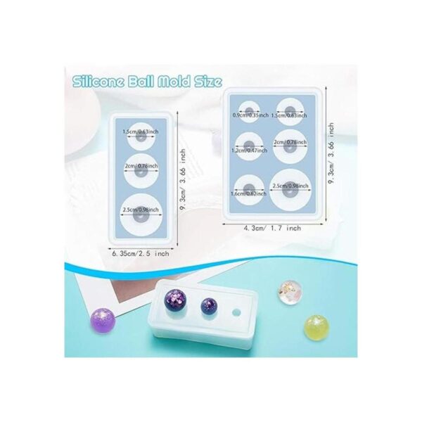 4 piezas de resina de bolas de molde de bola de silicona