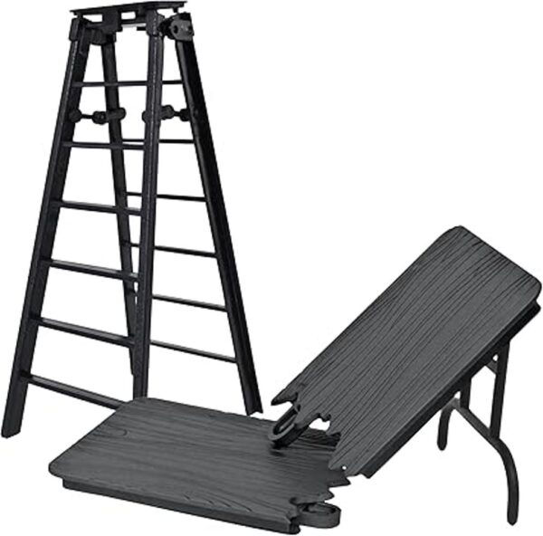 Juego de mesa y escalera negra para figuras de acción de_2