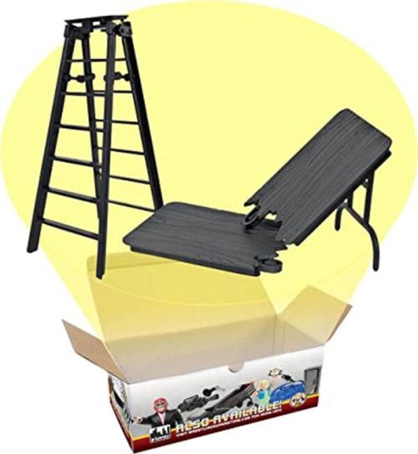 Juego de mesa y escalera negra para figuras de acción de_1