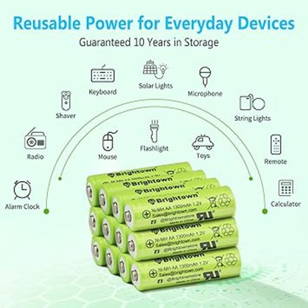 Paquete de 12 baterías AA recargables precargadas NiMH de_4