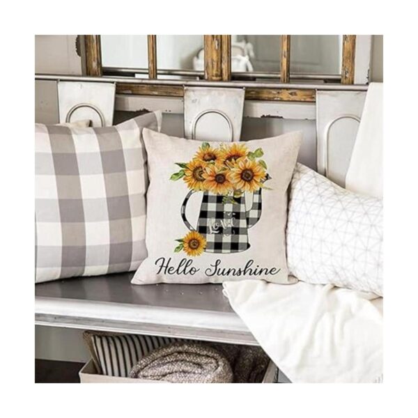 Juego de 4 fundas de almohada de girasol de 18 x 18