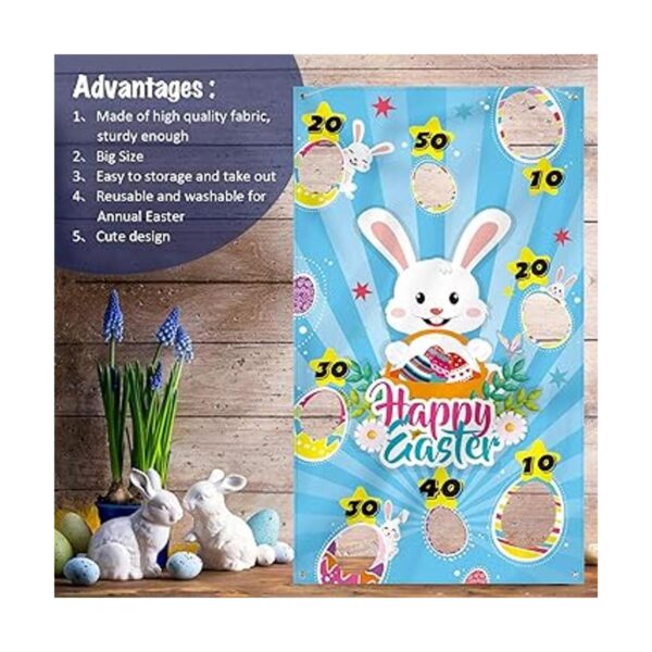 Juego de lanzamiento de Pascua con 3 bolsas de puf conejo_4