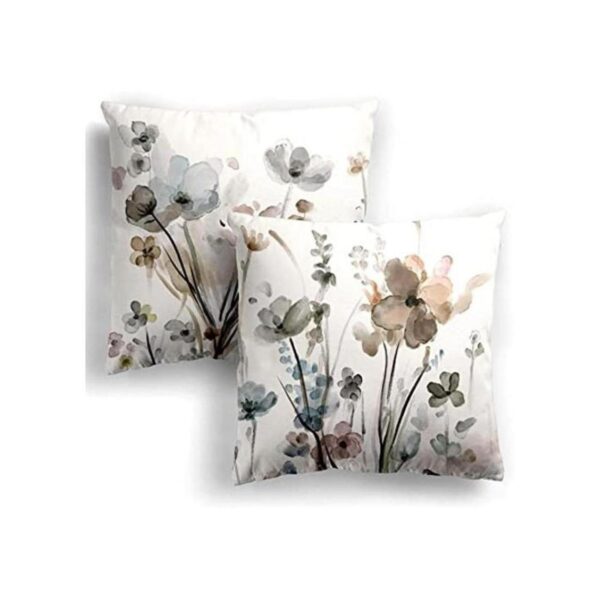 Juego de 2 fundas de almohada de flores de 18 x 18_1