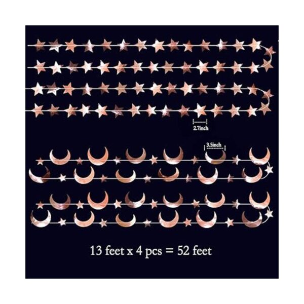 Guirnalda de luna de estrella y luna de oro rosa_4