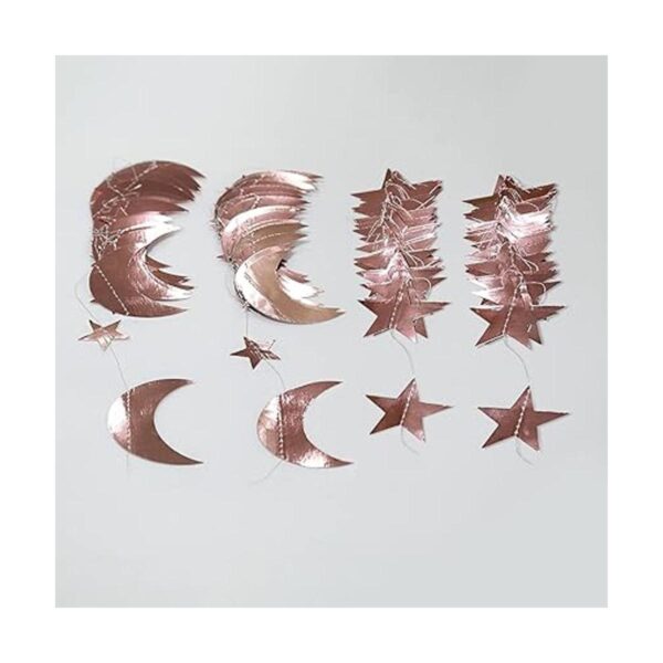 Guirnalda de luna de estrella y luna de oro rosa_6