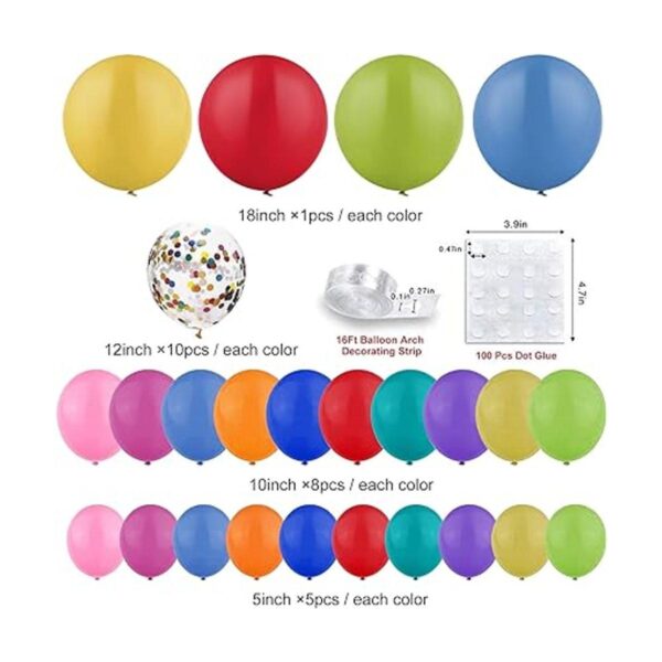 Kit de arco de globos de arco iris 144 globos de 18_2