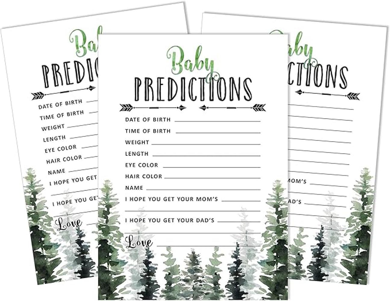 Inkdotpot 50 tarjetas de predicción para el juego de baby