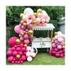 Kit de guirnalda de arco de globos rojo intenso y rosa_1