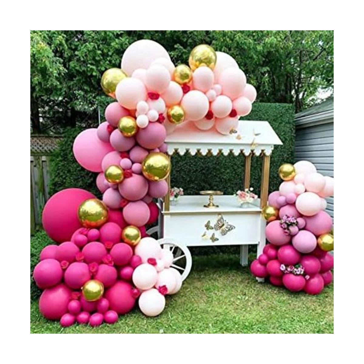 Kit de guirnalda de arco de globos rojo intenso y rosa