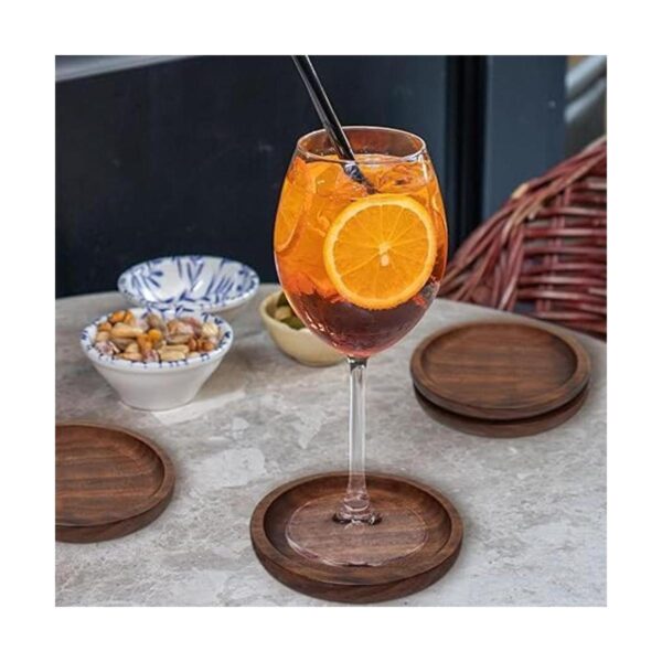 MAPRIAL Posavasos de madera para bebidas paquete de 4