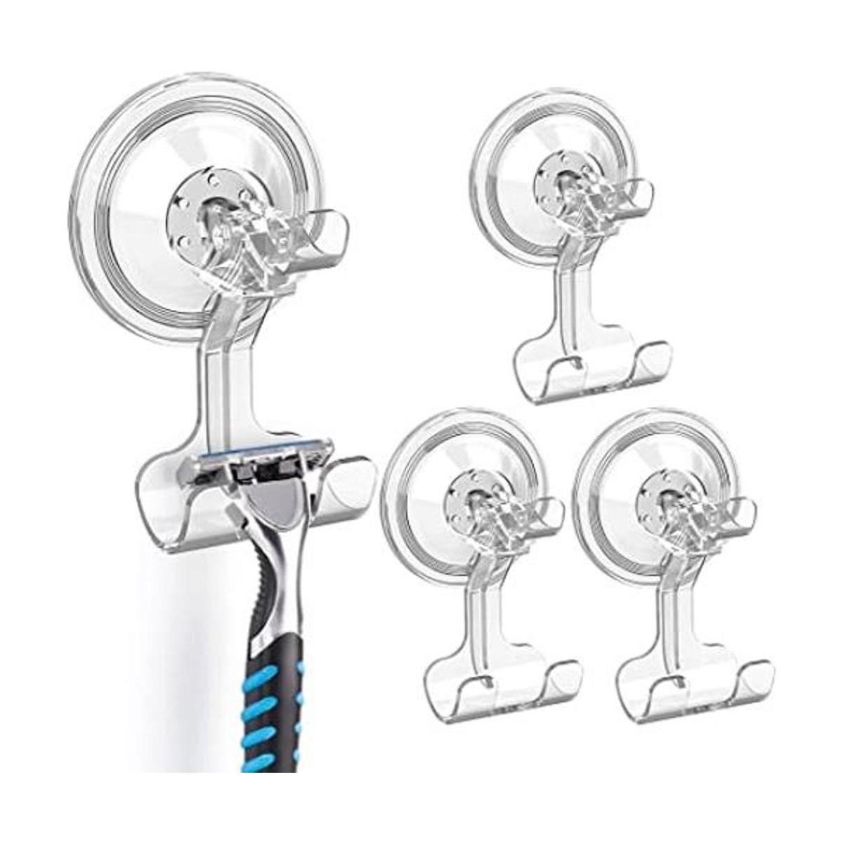 LUXEAR Ganchos de ventosa para ducha paquete de 4