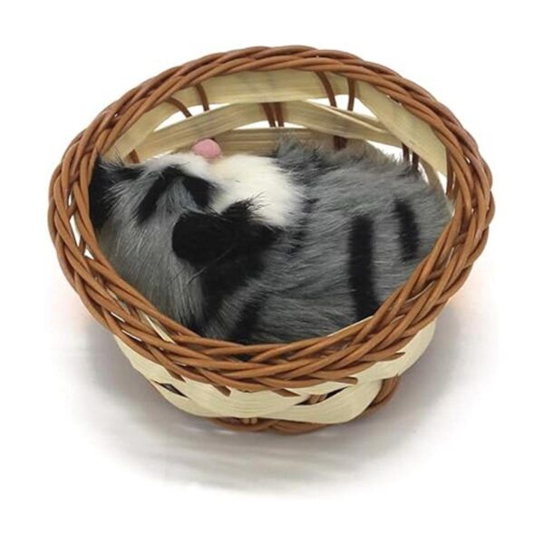 Coolayoung Juguete de muñeca de gato dormido en la cesta