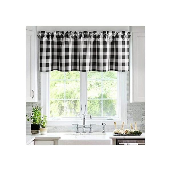 Hiasan Cenefas de cortinas de cocina a cuadros para_1