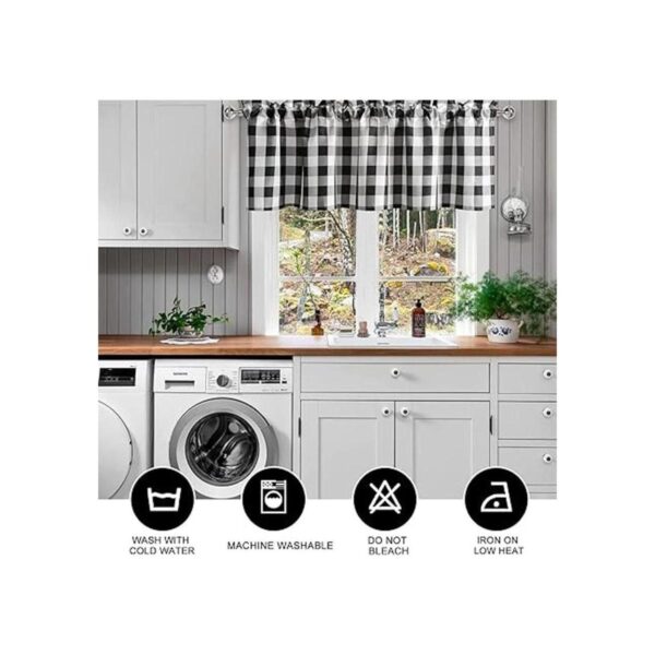 Hiasan Cenefas de cortinas de cocina a cuadros para_6