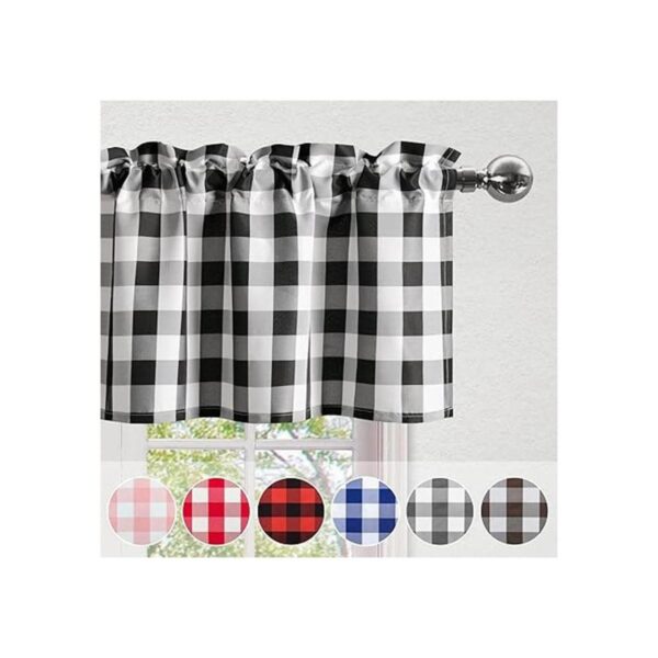 Hiasan Cenefas de cortinas de cocina a cuadros para_2