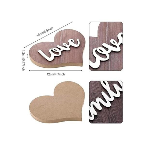 Jetec Letrero de madera en forma de corazón de la familia