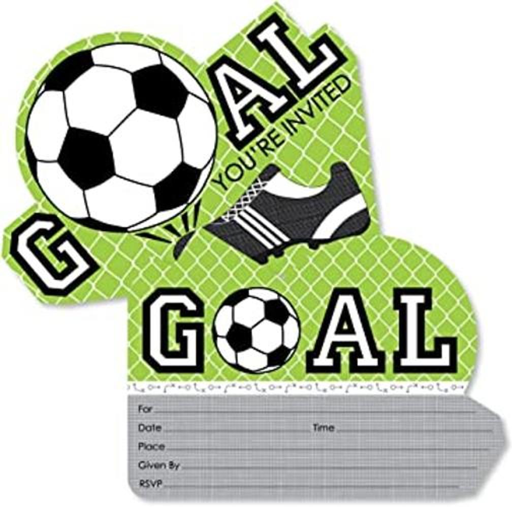 Goaaal. Con forma de fútbol llenar invitaciones Baby