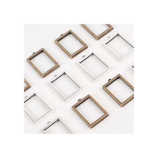 OLYCRAFT Dijes de bisel abierto colores mixtos Plata_4