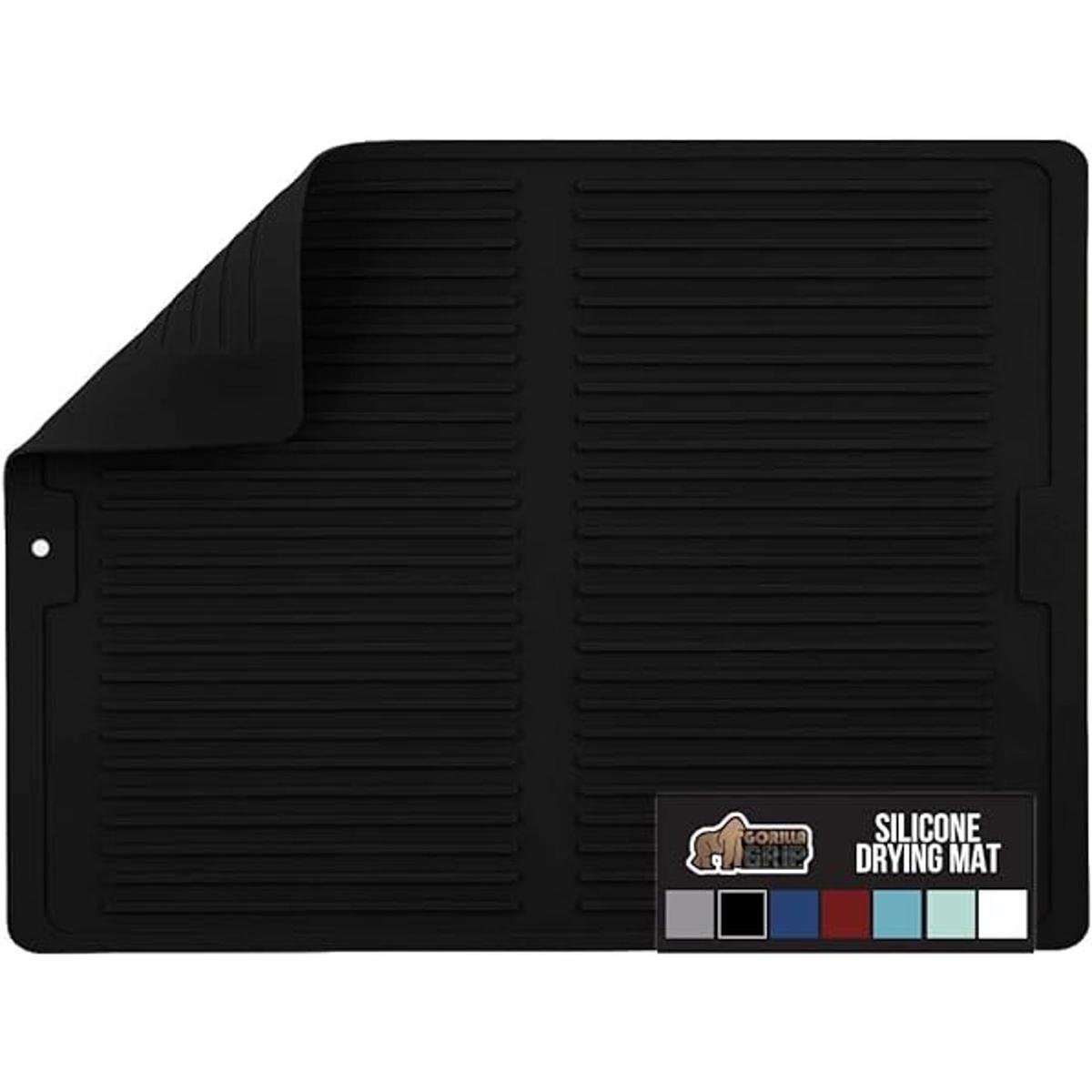 Gorilla Grip Tapete de secado de platos silicona de grado