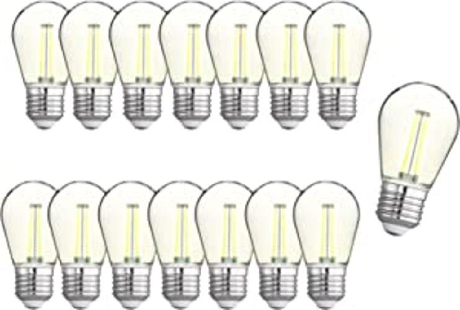 Paquete de 15 bombillas LED de repuesto S14 regulables