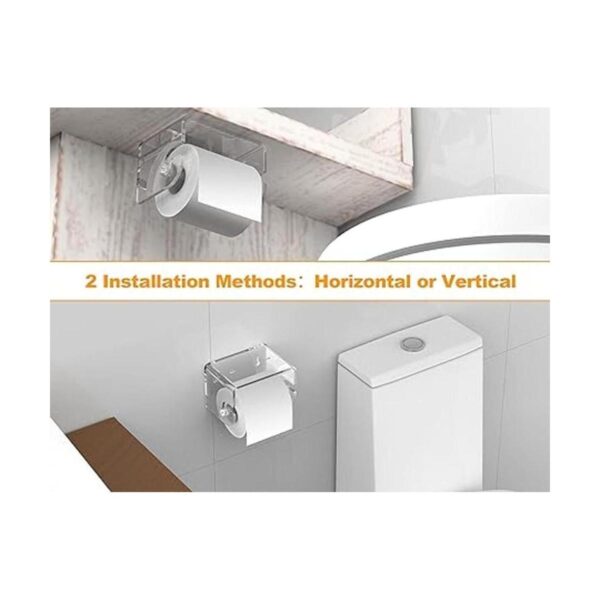 Meteou Soporte adhesivo para papel higiénico con estante