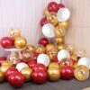 Kit de guirnalda de globos rojos y dorados paquete de 100_2