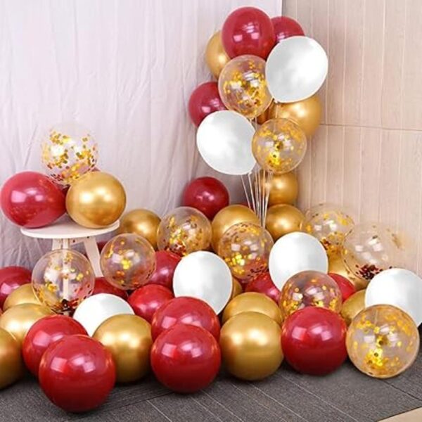Kit de guirnalda de globos rojos y dorados paquete de 100_2