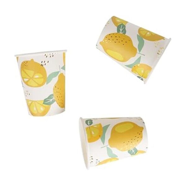 Geeklife Tazas de papel de limón dorado para fiestas