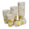 Geeklife Tazas de papel de limón dorado para fiestas