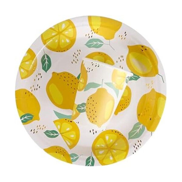 Geeklife Tazas de papel de limón dorado para fiestas