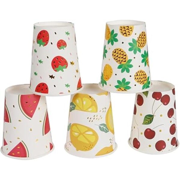 Geeklife Tazas de papel de limón dorado para fiestas