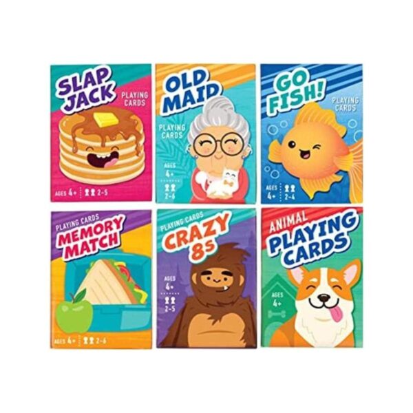 LotFancy Juegos de cartas para niños 6 barajas incluyen_1