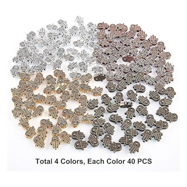 PH PandaHall 160 cuentas de mano de Hamsa de 4 colores