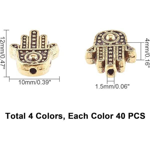 PH PandaHall 160 cuentas de mano de Hamsa de 4 colores
