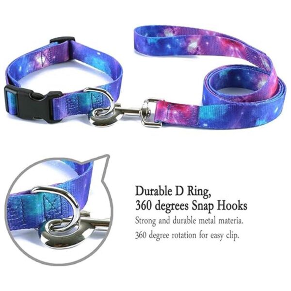 Impoosy Juego de 2 collares de perro y correa de galaxia