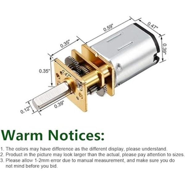 Eilumduo 2 piezas DC 12 V 60 RPM Micro velocidad de_2