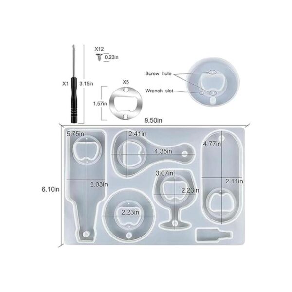 Kit de moldes de resina epoxi para abridor de botellas de